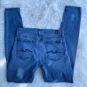 7 for all mankind light blue skinny jeans